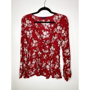 American Eagle cutout long sleeve blouse